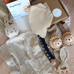 Nyuszis-oroszlános babalátogató ajándékcsomag - Meska.hu