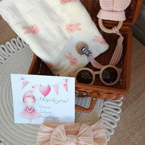 Nyuszis-napszemüveges babalátogató ajándékcsomag - játék & sport - babalátogató ajándékcsomag - Meska.hu