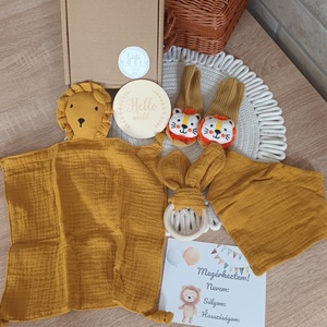 Oroszlános babaváró ajándékcsomag - játék & sport - babalátogató ajándékcsomag - Meska.hu