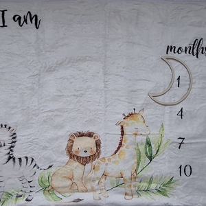 Oroszlános babalátogató ajándékcsomag mérföldkőtakaróval - játék & sport - babalátogató ajándékcsomag - Meska.hu