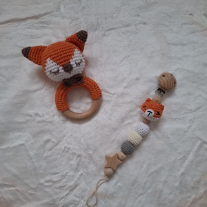 Rókás babalátogató ajándékcsomag mérföldkőtakaróval - játék & sport - babalátogató ajándékcsomag - Meska.hu