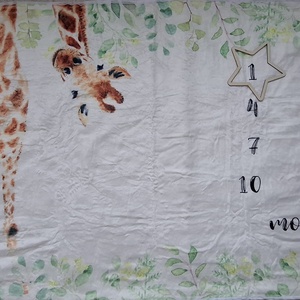 Zsiráfos babalátogató ajándékcsomag mérföldkőtakaróval - játék & sport - babalátogató ajándékcsomag - Meska.hu