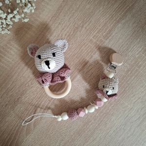 Horgolt macis cumilánc és csörgő-  állítsd össze Te az álomcsomagot a szett többi részével, Játék & Sport, Babalátogató ajándékcsomag, Horgolás, MESKA