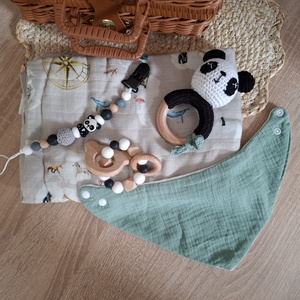 Pandás babalátogató ajándékcsomag bőröndben - játék & sport - babalátogató ajándékcsomag - Meska.hu