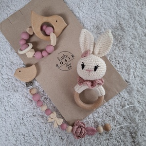 Nyuszis babaköszöntő szett - baba - mama - babalátogató ajándékcsomag - Meska.hu