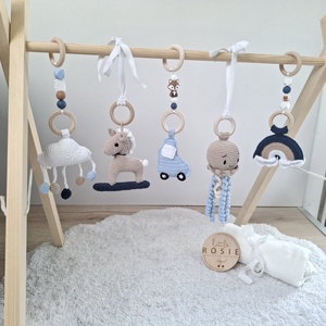 Babatornáztató állvány választható horgolt játékokkal, Baba - mama, Baba játékok, Mozgásfejlesztő játékok, Horgolás, MESKA