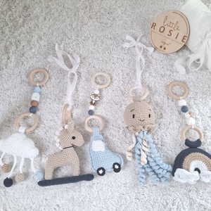 Babatornáztató állvány választható horgolt játékokkal - baba - mama - baba játékok - mozgásfejlesztő játékok - Meska.hu