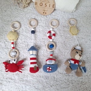 Tengerparti horgolt Baby Gym függő szett  � Kézműves Montessori baba játék � Little Rosie - Meska.hu