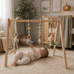 Tengeri állatos horgolt figurák babatornáztató állványra-állvánnyal is kérhető - baba - mama - baba játékok - mozgásfejlesztő játékok - Meska.hu