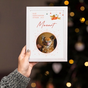 Első karácsonyom poszter - fali kép A4 méretben - kutya/örökbefogadott kutya, Otthon & Életmód, Dekoráció, Kép & Falikép, Poszter, Fotó, grafika, rajz, illusztráció, MESKA