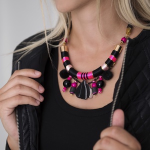 Fekete-pink nyakék  -  - Meska.hu