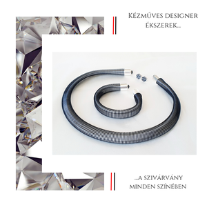3d-s, fekete, ezüst, színjátszó, kézműves fülbevaló, karkötő, nyaklánc , Ékszer, Ékszerszett, Ékszerkészítés, MESKA