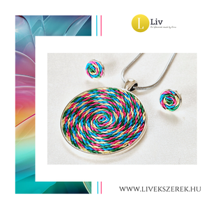 Szivárványos, kézműves medál, 4 cm  - ékszer - nyaklánc - medál - Meska.hu