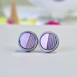 Pasztell lila, kézműves medál,  fülbevaló, nyaklánc  - ékszer - ékszerszett - Meska.hu