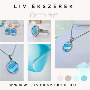 Türkiz kézműves medál,  fülbevaló, nyaklánc , Ékszer, Ékszerszett, Ékszerkészítés, MESKA