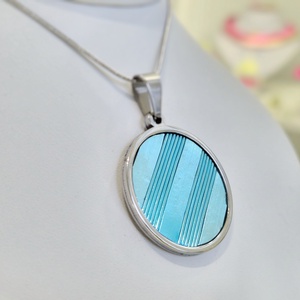 Türkiz kézműves medál,  fülbevaló, nyaklánc  - ékszer - ékszerszett - Meska.hu