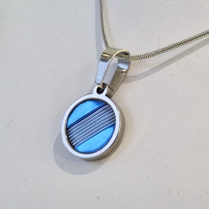 Acélkék kézműves medál,  fülbevaló, nyaklánc  - ékszer - ékszerszett - Meska.hu