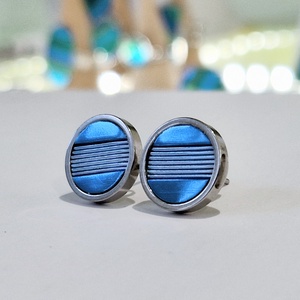 Acélkék kézműves medál,  fülbevaló, nyaklánc  - ékszer - ékszerszett - Meska.hu