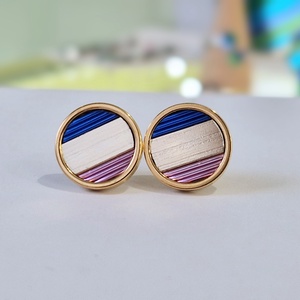 Kék, rózsaszín, arany, kézműves medál,  fülbevaló, nyaklánc  - ékszer - ékszerszett - Meska.hu