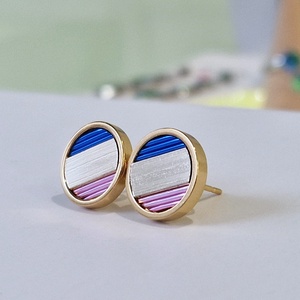 Kék, rózsaszín, arany, kézműves medál,  fülbevaló, nyaklánc  - ékszer - ékszerszett - Meska.hu