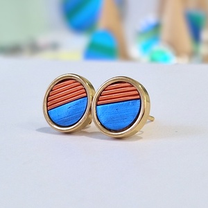 Kék, narancs, barna, fekete, kézműves medál,  fülbevaló, nyaklánc  - ékszer - ékszerszett - Meska.hu