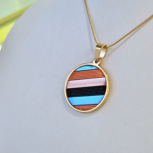 Kék, narancs, barna, fekete, kézműves medál,  fülbevaló, nyaklánc  - ékszer - ékszerszett - Meska.hu