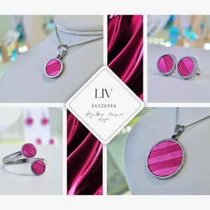 Fuxia, kézműves medál,  fülbevaló, nyaklánc  - Meska.hu