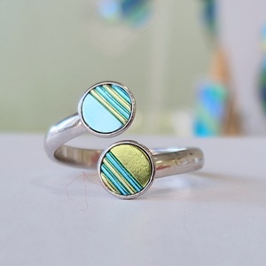 Türkiz,  zöld, kézműves medál,  fülbevaló, nyaklánc  - ékszer - ékszerszett - Meska.hu