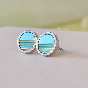 Türkiz,  zöld, kézműves medál,  fülbevaló, nyaklánc  - ékszer - ékszerszett - Meska.hu