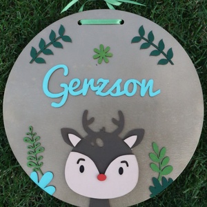 Őzikés gyerekszoba dekoráció névvel - fiús - otthon & életmód - dekoráció - Meska.hu