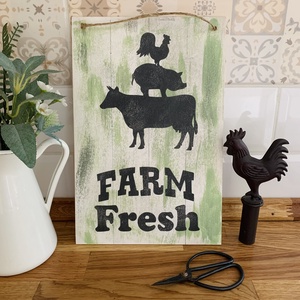 Farm Fresh - Farmhouse tábla - otthon & életmód - dekoráció - fali és függő dekoráció - falra akasztható dekor - Meska.hu