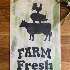 Farm Fresh - Farmhouse tábla - otthon & életmód - dekoráció - fali és függő dekoráció - falra akasztható dekor - Meska.hu