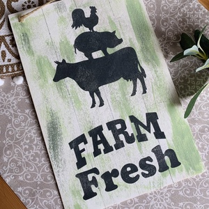 Farm Fresh - Farmhouse tábla - otthon & életmód - dekoráció - fali és függő dekoráció - falra akasztható dekor - Meska.hu