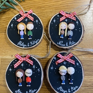 Rusztikus, családi karácsonyfadísz fából saját névvel - karácsony - karácsonyi lakásdekoráció - karácsonyfadíszek - Meska.hu