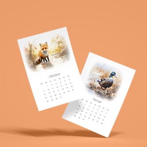 2024-es erdei állatos naptár - otthon & életmód - dekoráció - fali és függő dekoráció - falinaptár & öröknaptár - Meska.hu