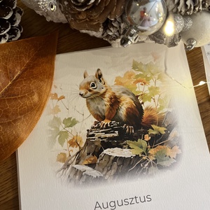 2024-es erdei állatos naptár - otthon & életmód - dekoráció - fali és függő dekoráció - falinaptár & öröknaptár - Meska.hu