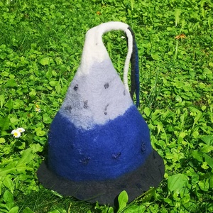 Kék-szürke szaunasapka, manósapka, Ruha & Divat, Sál, Sapka, Kendő, Sapka & Sál szett, Nemezelés, MESKA