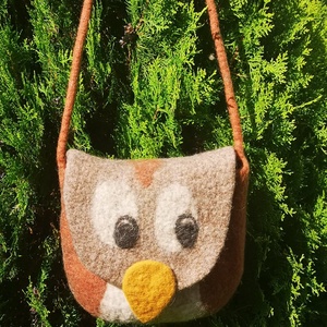 Baglyos nagy nemeztáska  - Meska.hu