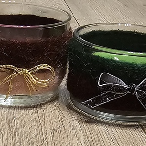 Nemezelt karácsonyi mécsestartó nagyméretű mécsessel - karácsony - karácsonyi lakásdekoráció - karácsonyi lakásdíszek - Meska.hu