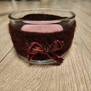 Nemezelt karácsonyi mécsestartó nagyméretű mécsessel - karácsony - karácsonyi lakásdekoráció - karácsonyi lakásdíszek - Meska.hu