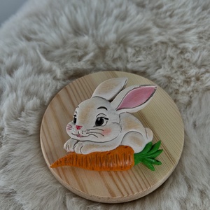 Nyuszis répás gipszfigura, Kellékek & szerszámok, Dekorációs kellékek, Figurák, Festett tárgyak, Gipszöntés, MESKA