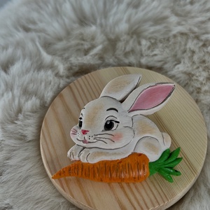 Nyuszis répás gipszfigura - kellékek & szerszámok - dekorációs kellékek - figurák - Meska.hu