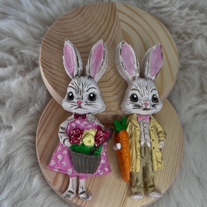 Nyuszis gipszfigura, Kellékek & szerszámok, Dekorációs kellékek, Figurák, Festett tárgyak, Gipszöntés, MESKA