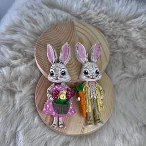 Nyuszis gipszfigura - kellékek & szerszámok - dekorációs kellékek - figurák - Meska.hu