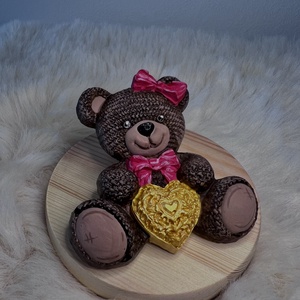 Macis-szivecskés gipszfigura, Kellékek & szerszámok, Dekorációs kellékek, Figurák, Festett tárgyak, Gipszöntés, MESKA