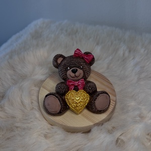 Macis-szivecskés gipszfigura - kellékek & szerszámok - dekorációs kellékek - figurák - Meska.hu