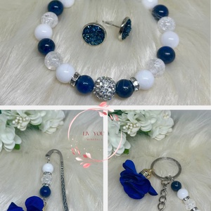 Jade-hegyikristály-lápisz lazuli szett, Ékszer, Karkötő, Ásványkarkötő, , MESKA