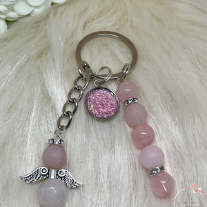 Rózsakvarc ásványkulcstartó  - Meska.hu