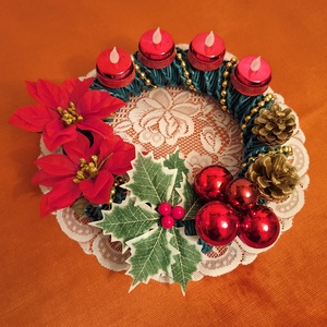 Adventi koszorú, Karácsony, Adventi díszek, Adventi asztaldísz, , MESKA
