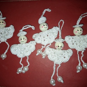 Horgolt angyalka - karácsony - karácsonyi lakásdekoráció - karácsonyi manók, figurák - Meska.hu